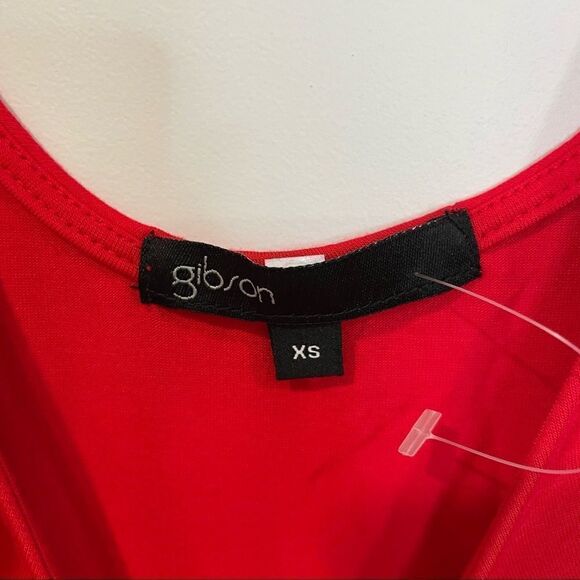 Gibson Basic Solid Soft Stretchy Sleeveless Tank Top Bodysuit Leotard in Red - Picture 7 of 8